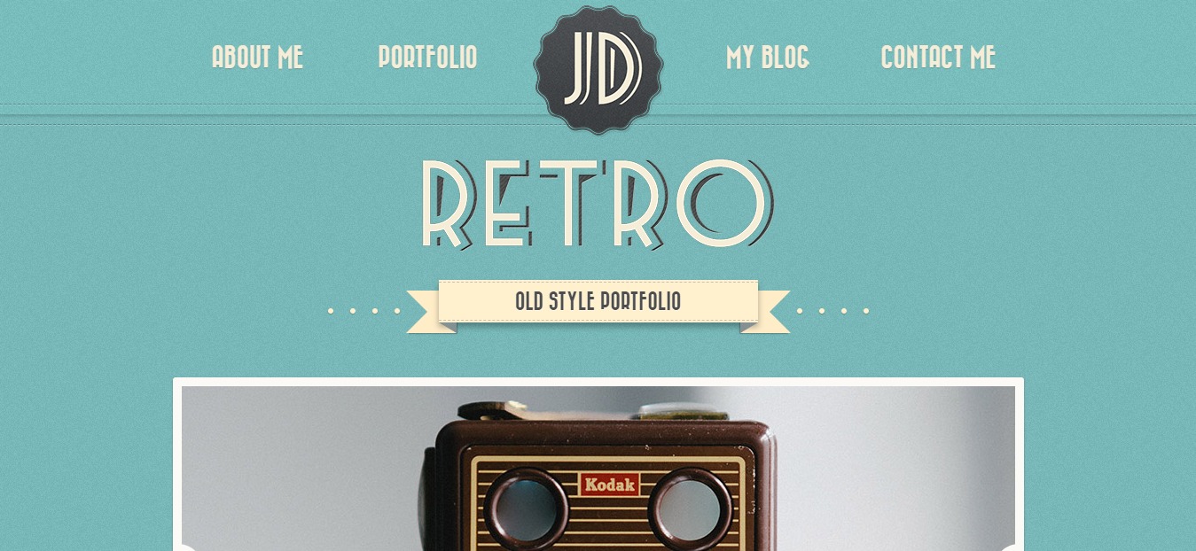 retro portfolio one page wordpress theme