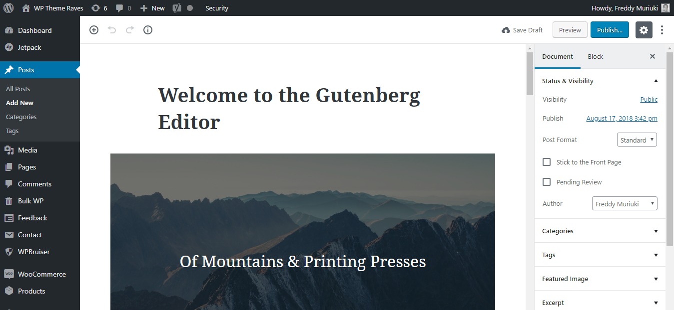 wordpress gutenberg editor