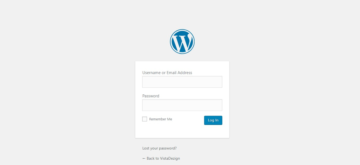 wordpress login page