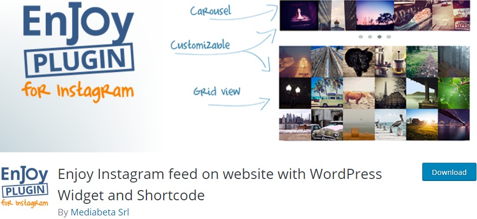 enjoy instagram wordpress plugin