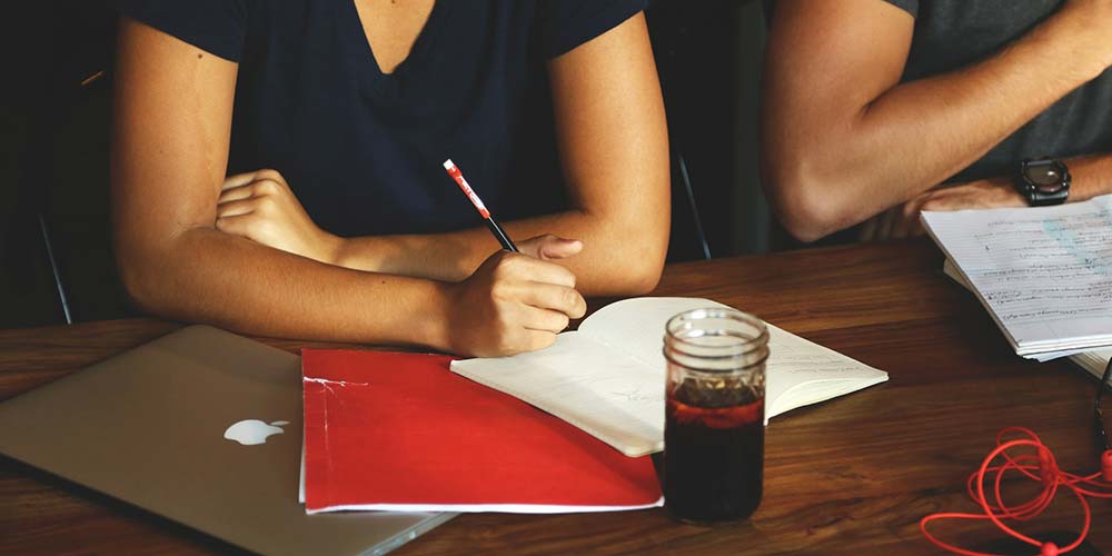 Woman taking notes