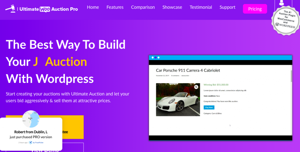 ultimate Auctions WordPress plugin banner image