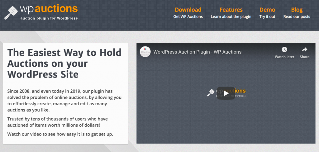 WPAuctions Ticket Auctions plugin banner image